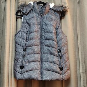 Green Tea Faux Fur Quilted Vest Size Large